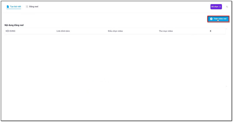 Nhấn chọn "Thêm video reel"