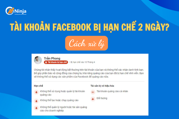 Nguyên nhân tài khoản facebook bị hạn chế 2 ngày