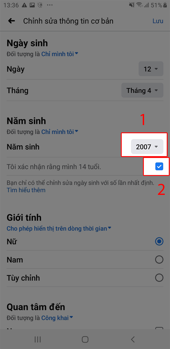 Chỉnh sửa ngày tháng năm sinh để tắt nút gửi tin nhắn trên facebook